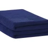 Conjunto De 2 Toalhas Em Algodao Azul Marinho Atiu