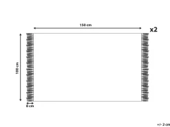Conjunto De 2 Toalhas Em Algodao Azul Marinho Atiu
