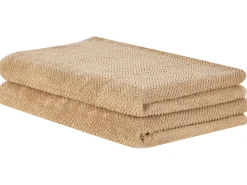 Conjunto De 2 Toalhas Em Algodao Creme Mitiaro