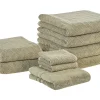 Conjunto De 9 Toalhas Em Algodao Verde Azeitona Mitiaro