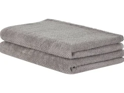 Conjunto De 2 Toalhas Em Algodao Cinzento Mitiaro