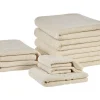 Conjunto De 9 Toalhas Em Algodao Creme Atiu