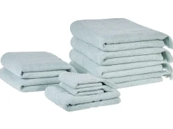 Conjunto De 9 Toalhas Em Algodao Verde Menta Atiu