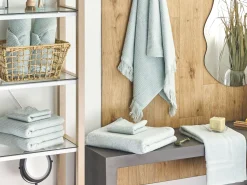 Conjunto De 9 Toalhas Em Algodao Verde Menta Atiu