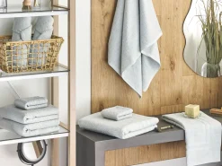 Conjunto De 9 Toalhas Em Algodao Verde Menta Mitiaro