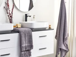 Conjunto De 2 Toalhas Em Algodao Cinzento Atiu