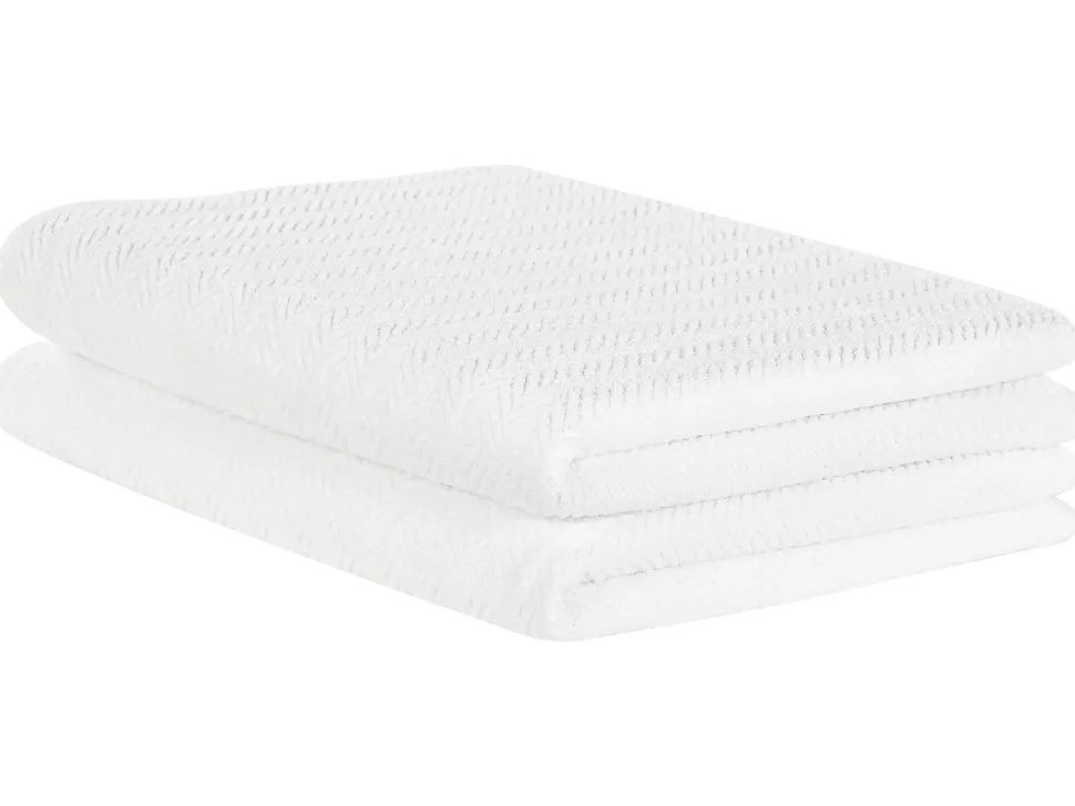 Conjunto De 2 Toalhas Em Algodao Branco Mitiaro