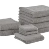 Conjunto De 9 Toalhas Em Algodao Cinzento Mitiaro
