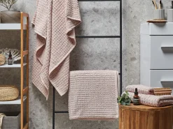 Conjunto De 4 Toalhas Rosa De Algodao Atai