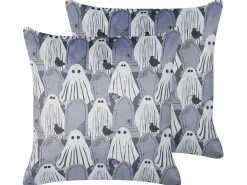 Conjunto De Almofadas Decorativas Em Veludo Cinzento 45 X 45 Cm Fanate