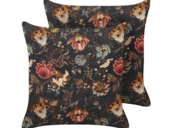 Conjunto De Almofadas Decorativas Com Padrao De Flor Em Veludo Multicolor 45 X 45 Cm Ramonda