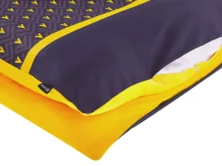 Conjunto De Capa De Edredao Em Algodao Acetinado Azul Escuro E Amarelo 135 X 200 Cm Wallingford