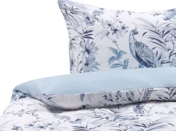 Conjunto De Capa De Edredao Em Algodao Acetinado Azul E Branco 155 X 220 Cm Ballard