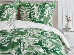 Conjunto De Capa De Edredao Em Algodao Acetinado Verde E Branco 155 X 220 Cm Greenwood