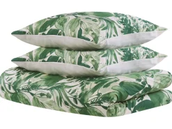 Conjunto De Capa De Edredao Em Algodao Acetinado Verde E Branco 155 X 220 Cm Greenwood