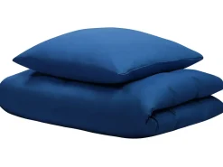 Conjunto De Capas Edredao Em Algodao Acetinado Azul Escuro 135 X 200 Cm Harmonridge