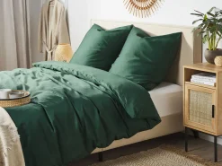Conjunto De Capas Edredao Em Algodao Acetinado Verde Escuro 220 X 240 Cm Harmonridge