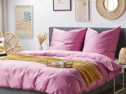 Conjunto De Capas Edredao Em Algodao Acetinado Rosa 135 X 200 Cm Harmonridge