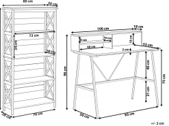Conjunto De Escritorio Em Madeira Escura E Preto Foster/Harison
