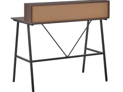 Conjunto De Escritorio Em Madeira Escura E Preto Foster/Harison