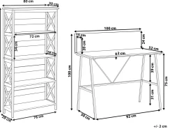 Conjunto De Escritorio Em Madeira Escura E Preto Foster/Hastings