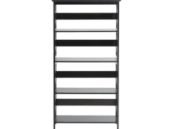 Conjunto De Escritorio Em Madeira Escura E Preto Foster/Hastings