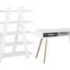 Conjunto De Escritorio Em Branco E Cinzento Escalante/Frisco