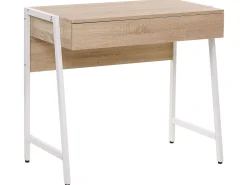 Conjunto De Escritorio Em Branco E Madeira Clara Foster/Carter