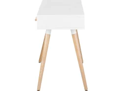 Conjunto De Escritorio Em Branco E Madeira Clara Escalante/Frisco