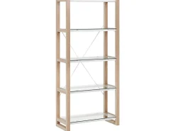 Conjunto De Escritorio Em Branco E Madeira Clara Jenks/Hamden