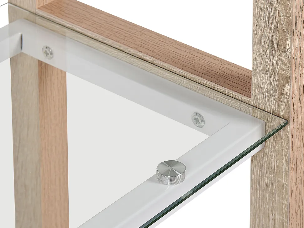 Conjunto De Escritorio Em Branco E Madeira Clara Jenks/Hamden