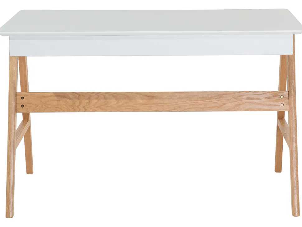 Conjunto De Escritorio Em Branco E Madeira Clara Escalante/Sheslay