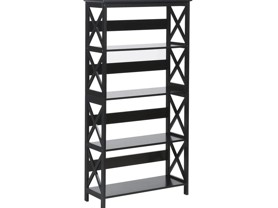 Conjunto De Escritorio Em Madeira Escura E Preto Foster/Harwich