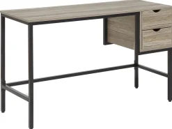 Conjunto De Escritorio Em Madeira Clara E Preto Foster/Grant