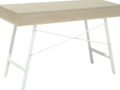 Conjunto De Escritorio Em Branco E Madeira Clara Jenks/Clarita