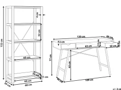Conjunto De Escritorio Em Branco E Madeira Clara Jenks/Clarita
