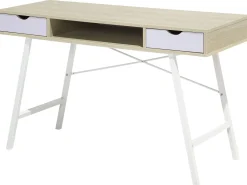 Conjunto De Escritorio Em Branco E Madeira Clara Jenks/Clarita