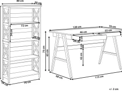 Conjunto De Escritorio Em Madeira Escura E Preto Foster/Sheslay