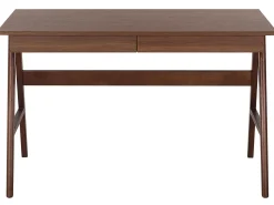 Conjunto De Escritorio Em Madeira Escura E Preto Foster/Sheslay