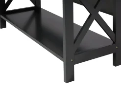 Conjunto De Escritorio Em Madeira Escura E Preto Foster/Sheslay