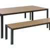 Conjunto De Jardim 6 Lugares Em Aluminio Castanho Claro E Preto Nardo
