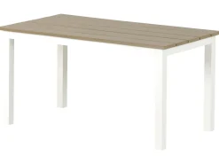 Conjunto De Jardim 5 Lugares Em Aluminio Branco E Almofadas Creme A Esquerda Messina