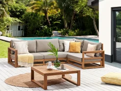 Conjunto De Jardim 4 Lugares Em Madeira De Acacia Certificada Clara A Esquerda Timor Ii
