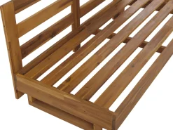 Conjunto De Jardim 5 Lugares Em Madeira De Acacia Branco Creme A Direita Marettimo