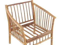 Conjunto De Jardim 4 Lugares Em Madeira Clara De Bambu Maggiore