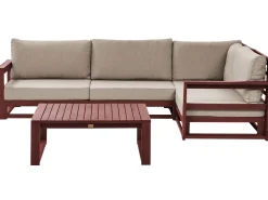 Conjunto De Jardim 4 Lugares Em Madeira De Acacia Vermelha Escura A Esquerda Timor Ii