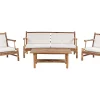 Conjunto De Jardim 4 Lugares Em Madeira Clara De Bambu Riccione