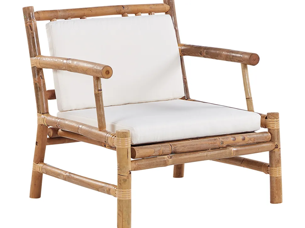 Conjunto De Jardim 4 Lugares Em Madeira Clara De Bambu Riccione