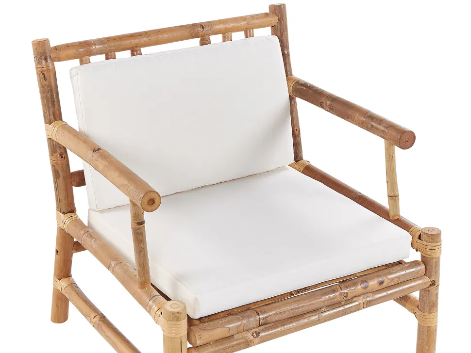 Conjunto De Jardim 4 Lugares Em Madeira Clara De Bambu Riccione