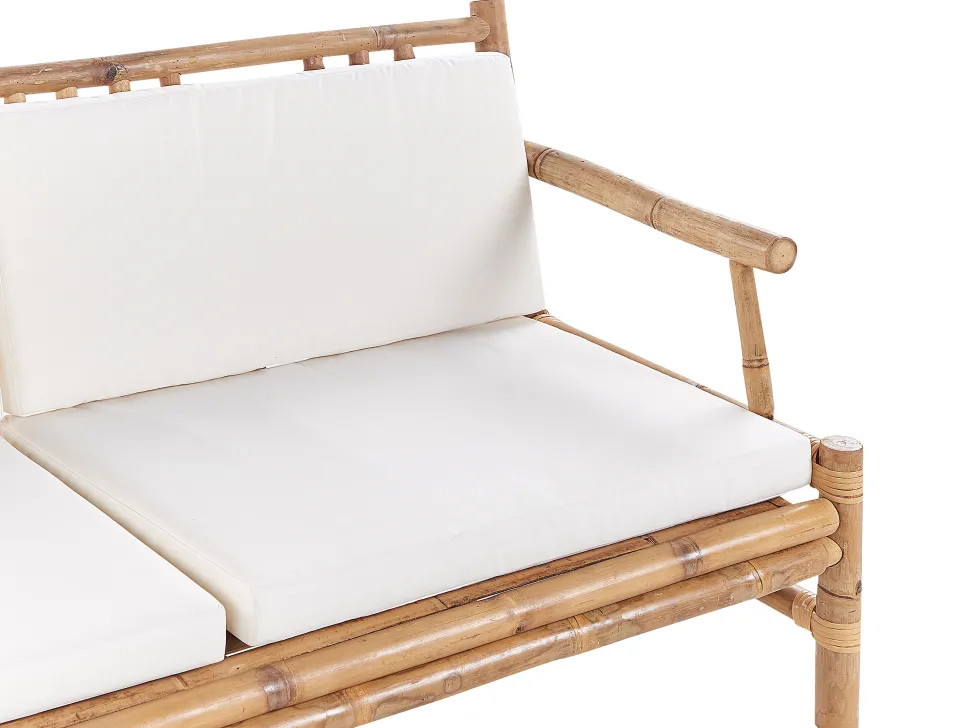 Conjunto De Jardim 4 Lugares Em Madeira Clara De Bambu Riccione